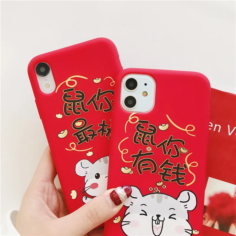 2020 веселый новый год мультяшный чехол для телефона iPhone 11 pro 7 6 6s 8 Plus XR XS X Max милый