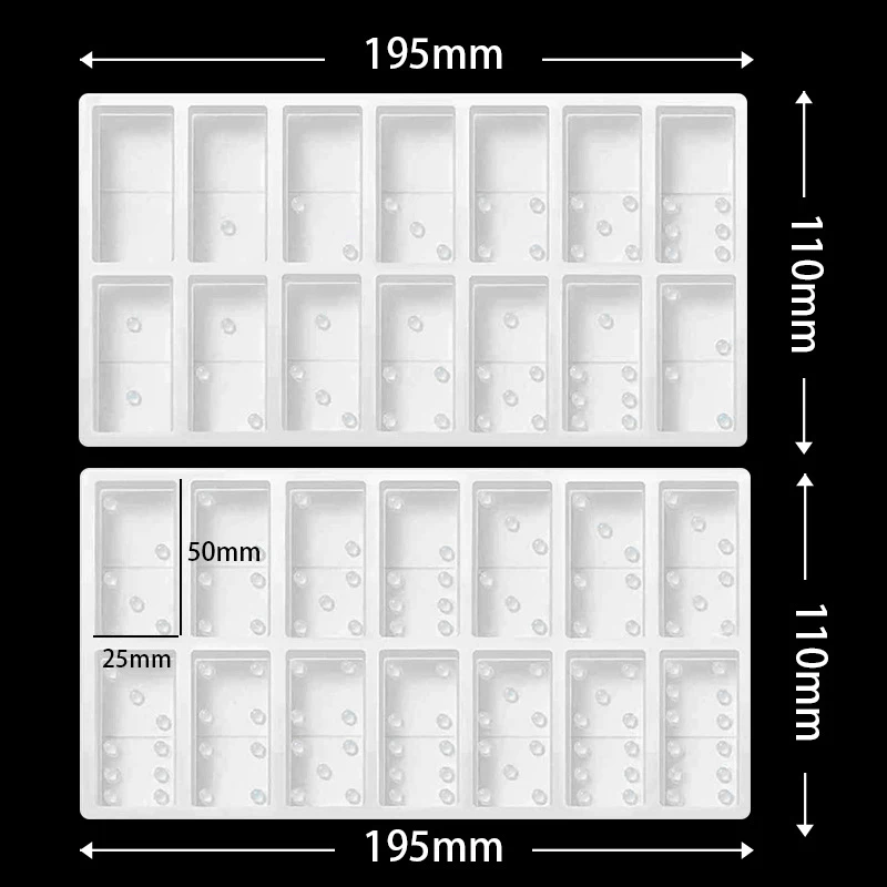 

DIY Crystal Glue Mold Dominoes Pai Gow Household Creative Personality Dominoes Silicone Mold