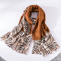 2021 new fashion women cotton scarf plain zebra patchwork beach hijab shawls and wraps female foulards echarpe designer 18090cm