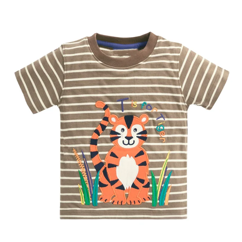 2021 Boys T Shirt Kids Tshirt Summer Cute Tops Animal Lion Tshirts Tiger T-shirt Koszulka Meskie Kid Clothes Enfant Tee Shirt