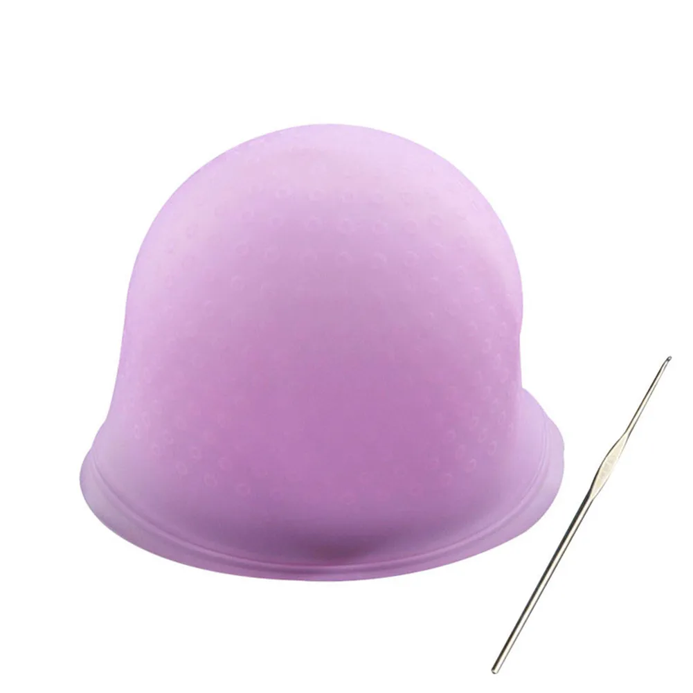 

Reusable Silicone Dye Hat Cap for Hair Color Highlighting Hairdressing with Needle BFC996