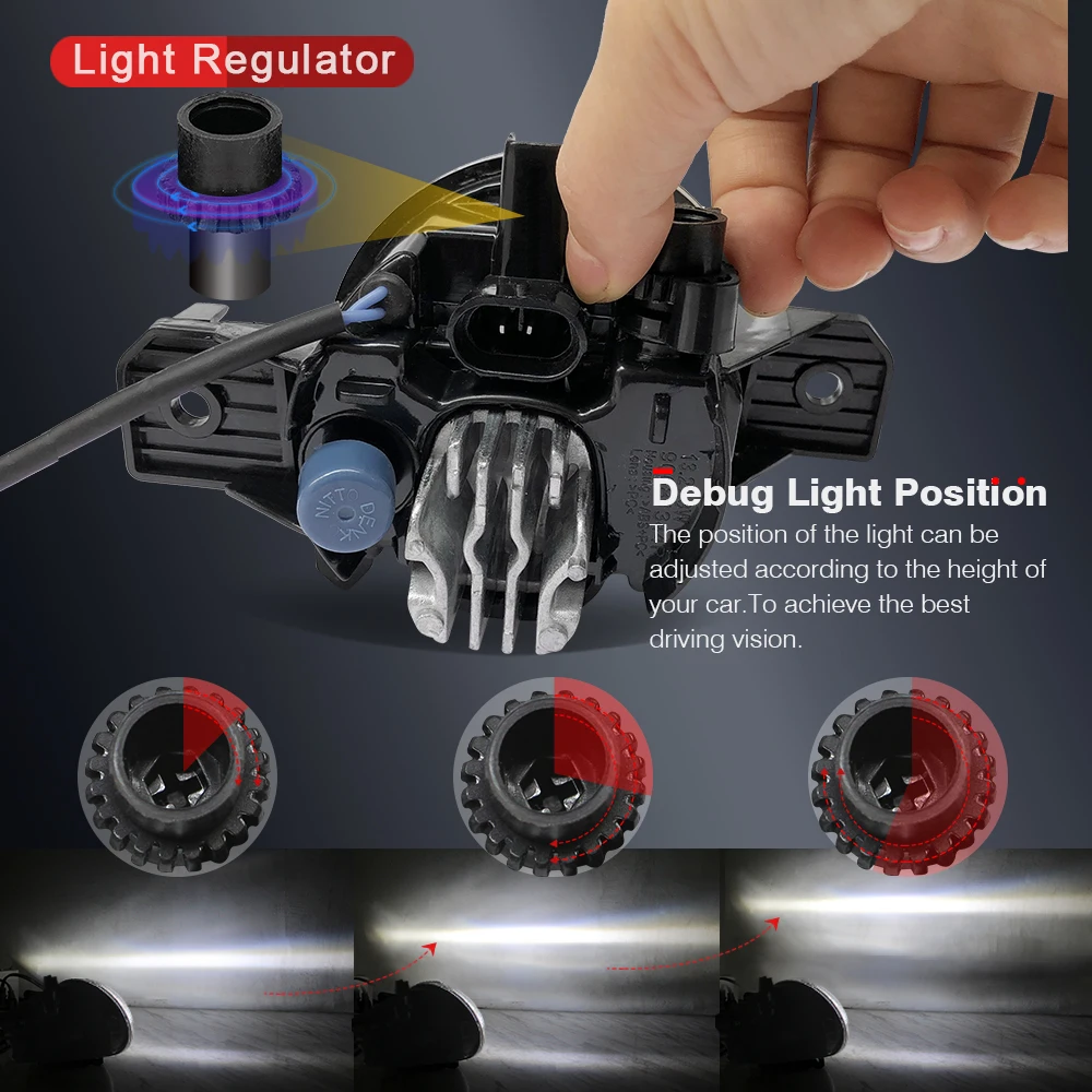 Cawanerl Car Styling LED Fog Light 4000LM Devil Eye Daytime Running Lamp DRL H11 12V For Nissan Rogue 2008 2009 2010 | Автомобили и