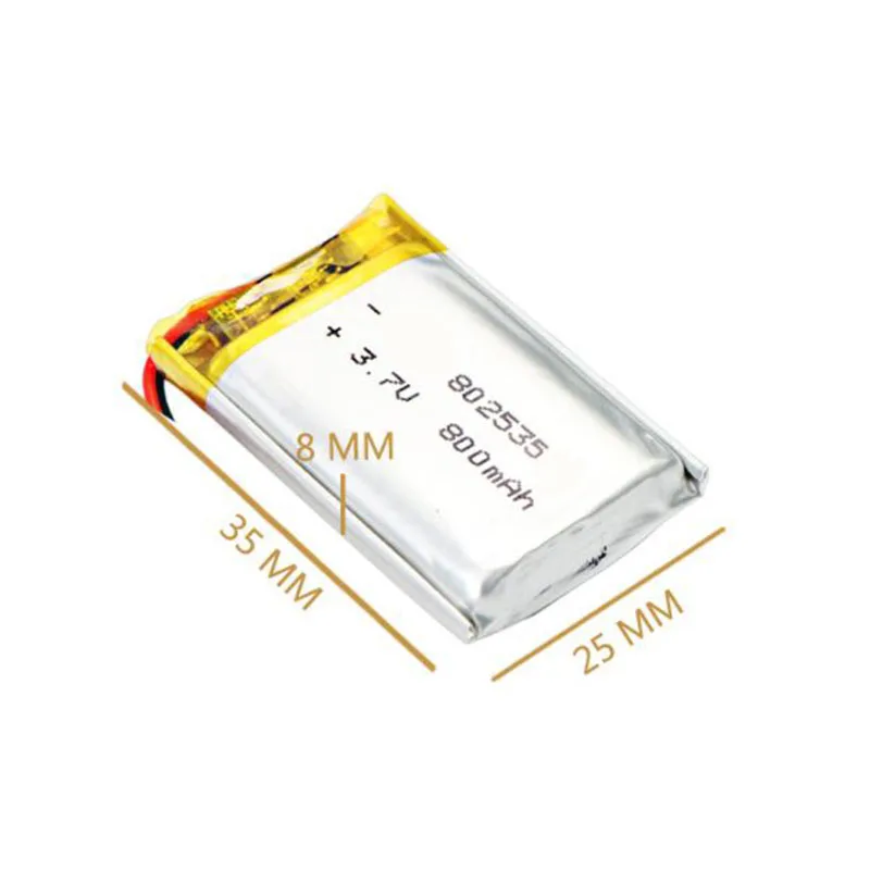 3 7 V 800mAh 802535 литий полимерный аккумулятор для bluetooth динамика MP5 GPS DVD PDA светодиодный