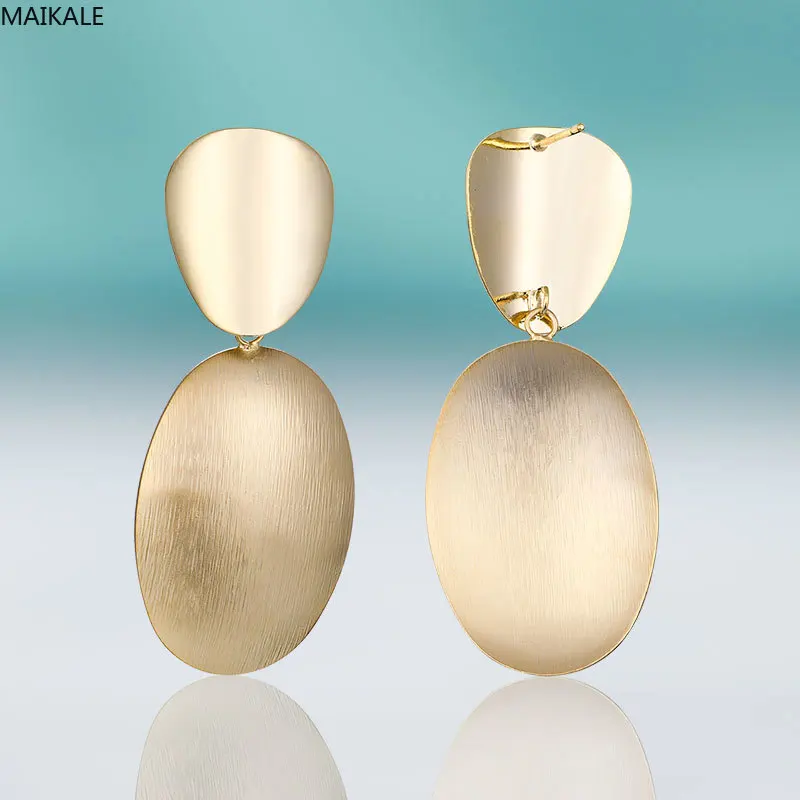 Женские Висячие серьги MAIKALE золотистые серьги-подвески гипоаллергенные овальные