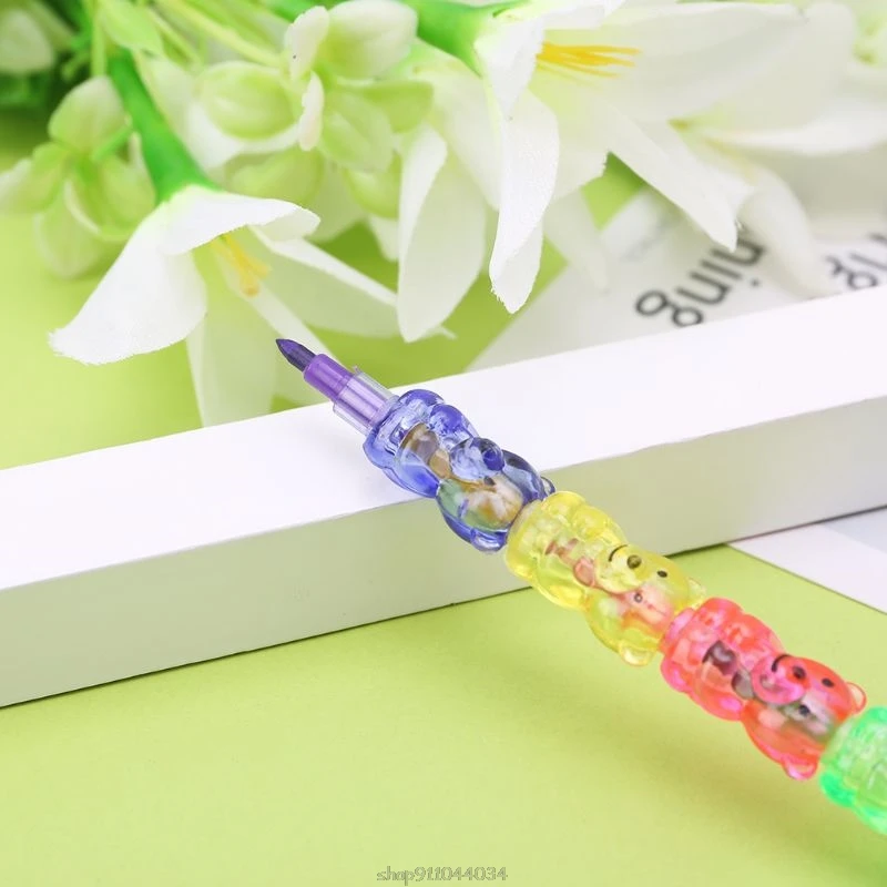 

4Pcs 5 Colors Stacker Swap Cute Snowman crayon For School Children painting Toys Ja11 21 Dropship