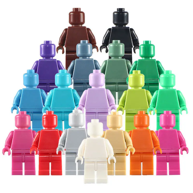 

40PCS pure color small particle building block minifigures, DIY secondary transformation creative assembly design exercises