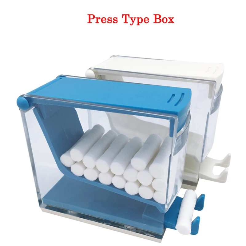 1 pz scatola di pressa ortodontica dentale dispenser di rotoli di cotone scatola di immagazzinaggio di prodotti dentali supporto per Dispenser di forniture per dentista blu
