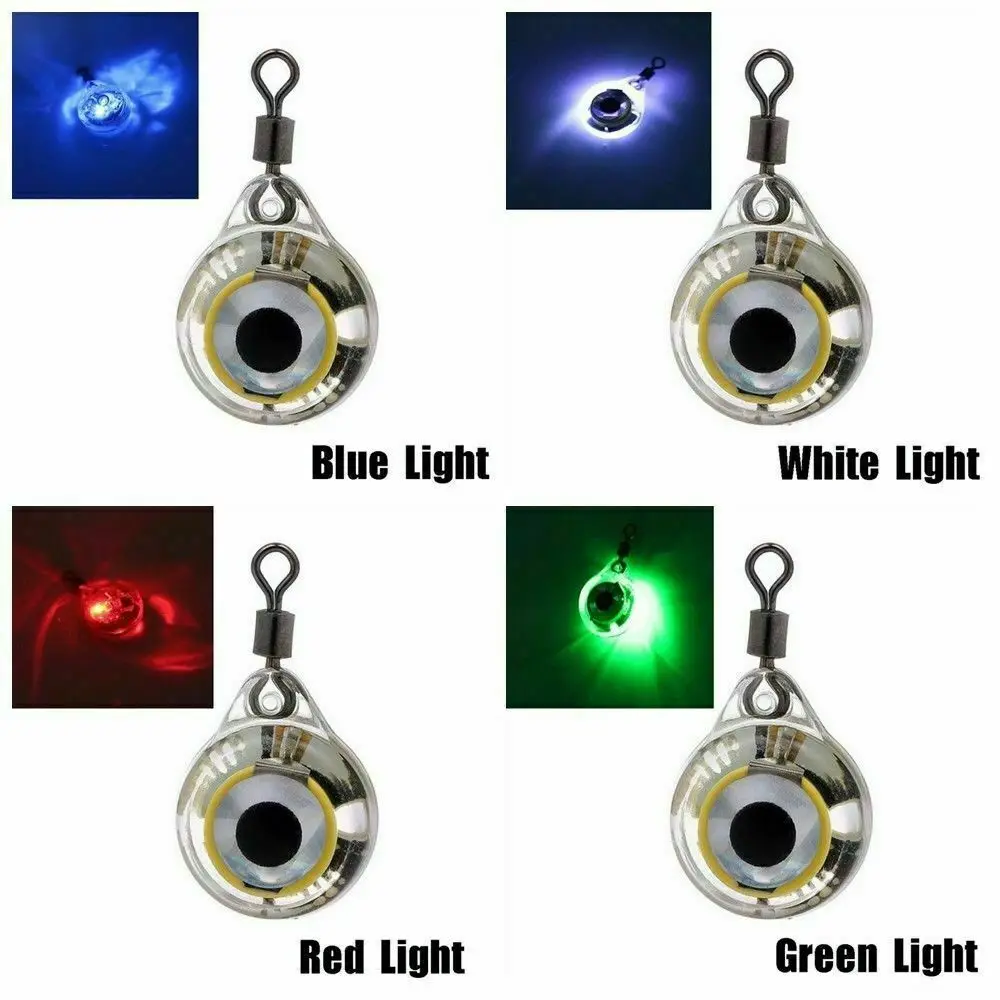 

10pcs Fishing Lure Light LED Deep Drop Underwater Attractive Fishing Light Waterproof Hook 3cm Green Red White 5 Colors Mini Lam