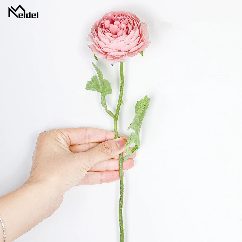 pink Meldel Букет искусственного шелка розы цветок розовый Лотос домашний свадебный Декор Сделай Сам букет невесты цветок выпускного вечера вечерние цветы моделирования - Цвет: pink