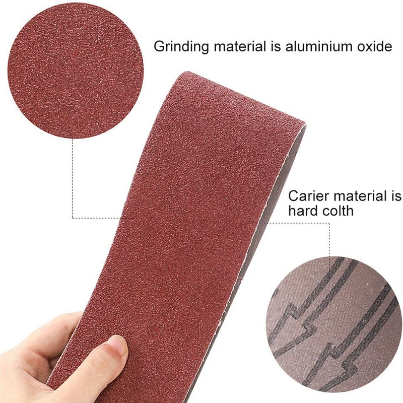 Лента из оксида алюминия 3x18 дюймов 21 Упаковка шлифовальных лент (3 шт. по 40 60 80 120 180