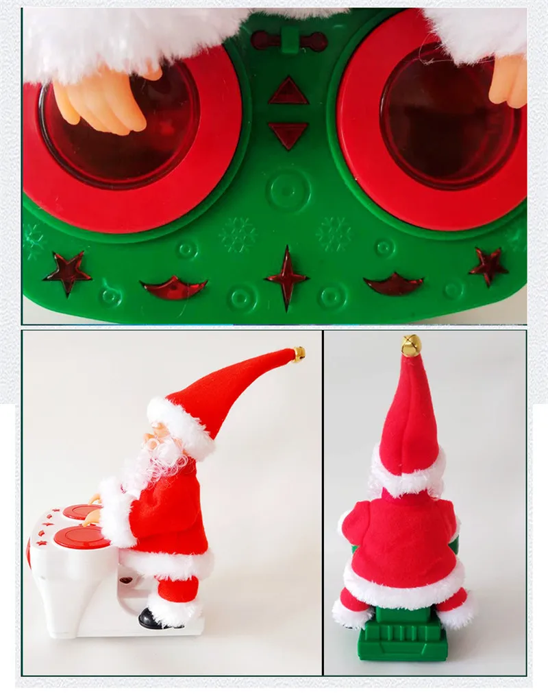 

Creative New Electric Santa Claus Riding A Bicycle Beat A Drum Doll With Music Children's Toys Ornaments Christmas Gifts