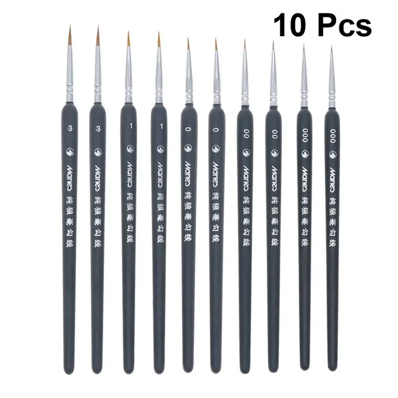 Набор кистей для рисования набор из 10 кисточек с волчьими волосами детали