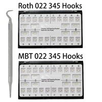 dental orthodontic ceramic clear self ligating brackets rothmbt 022 slot 345 hook