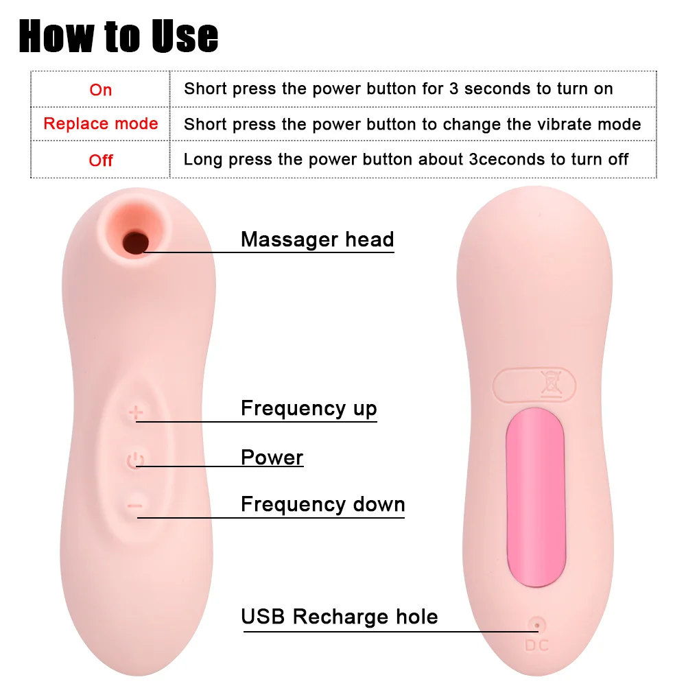 Соло мощный на присосках для клитора Вибратор вакуумный 10 режимов вибратор