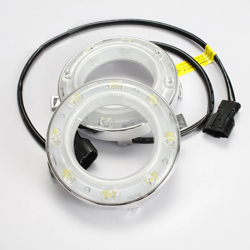 Дневные ходовые огни LED DRL 12 В для Subaru Forester 2009 2010 2011 2012 с синим указателем поворота фары и бамперные лампы, светодиодные дневные огни.