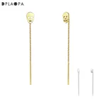 Серьги-клипсы DPLAOPA из серебра 925 пробы с золотым покрытием и черепом на длинной цепочке, роскошные ювелирные украшения для свадебной вечеринки, 2021