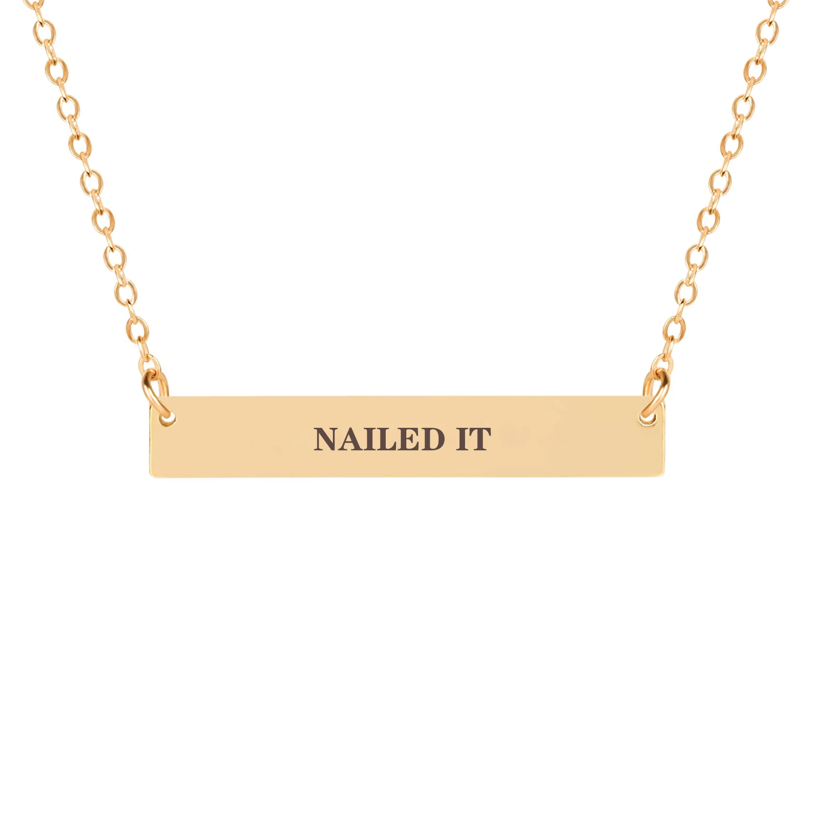 NAILED IT персонализированные Выгравированные ожерелья подвески для женщин золотой