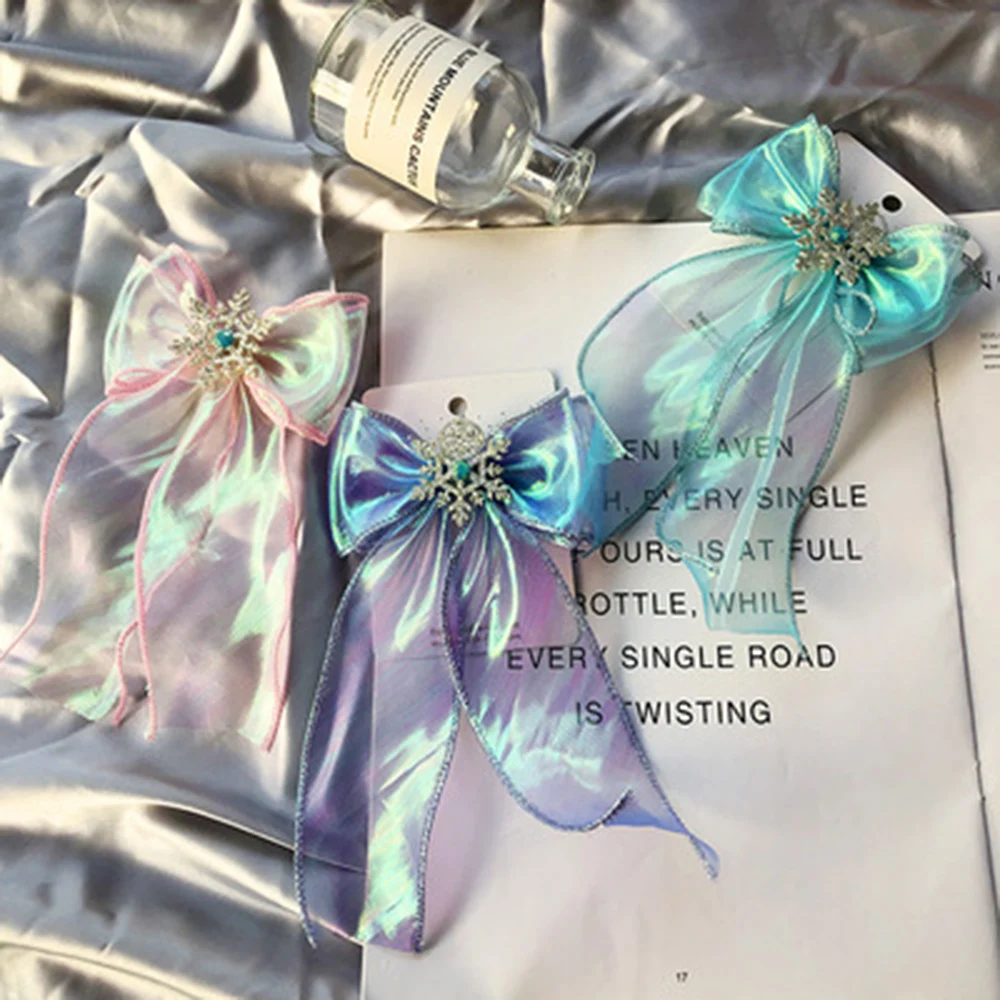 Из фатина с жемчужинами и бантом для волос Стразы Снежинка лазерный парик