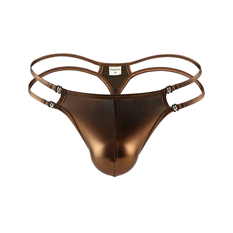 Стринги сексуальные мужские G String Penis Pouch искусственная кожа трусики для геев