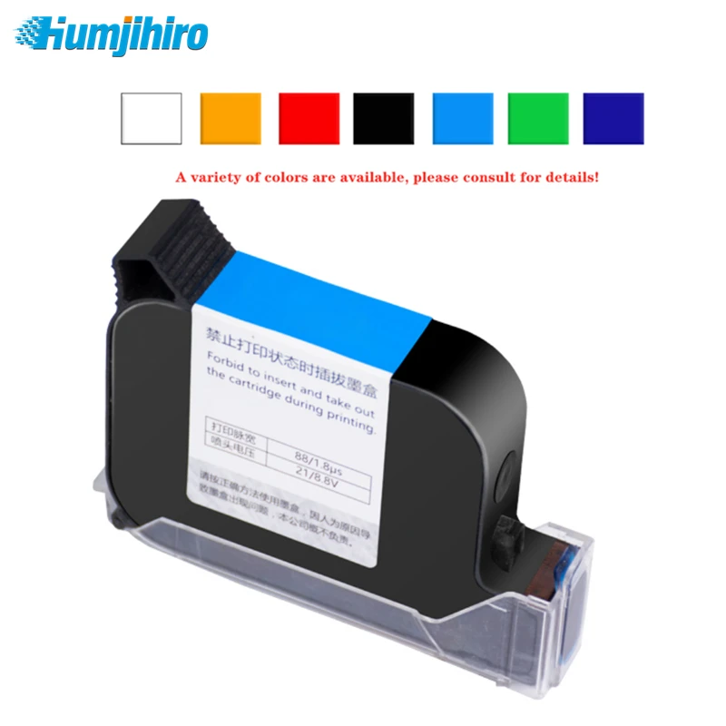 Cartuchos de Tinta de Secagem Cartucho de Tinta Altura de Impressão Impressora a Jato de Tinta Rápida Solvente Multicolorido Handheld Js12 12.7mm