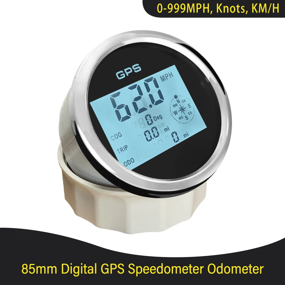 New 85mm Digital GPS Speedometer Odometer Gauge for Auto Car Truck Marine 9-32V with 8 Colors Backlight Shows SOG COG TRIP ODO | Автомобили