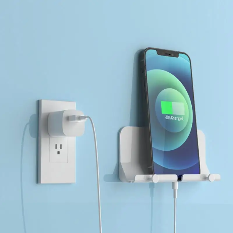 Wall Mounted Organizer Storage Box Remote Control Mobile Phone Plug Holder Charging Multifunction Stand | Дом и сад