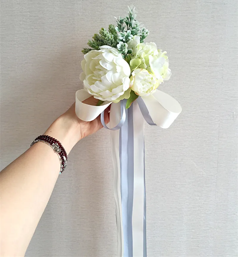 6pcs flower bouquet 6 шт./упак. на спинку стула Имитация Бусины в форме цветов искусственный цветок, держащий Свадебный торжественный букет церкви декоративный цветок - Цвет: 6pcs flower bouquet