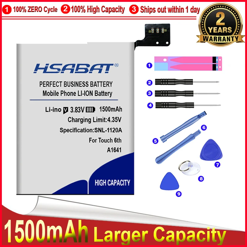 Аккумулятор HSABAT 0 cycle 1500 мАч A1641 для Ipod touch 6 го поколения 6g идеальная замена