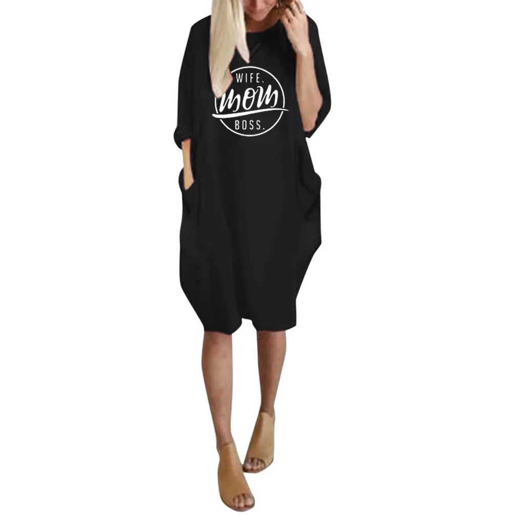 2019 женское летнее платье с длинным рукавом в стиле бохо принтом Короткое мини