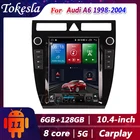 Автомагнитола Tokesla, мультимедийная система на Android 11, с DVD, 4G, MP5, для Audi A6, C5, типоразмер 2 Din
