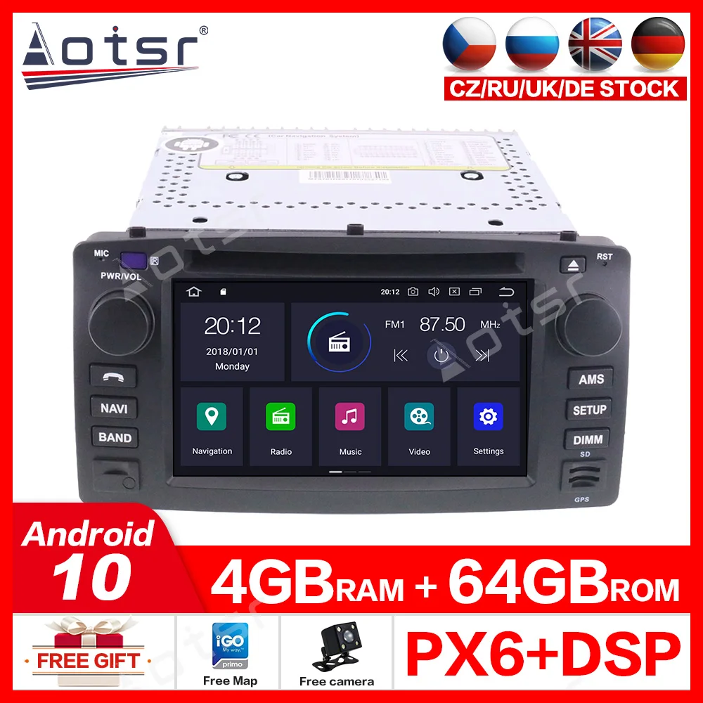 Автомобильный DVD-плеер на Android 10 0 4 Гб + 64 ГБ встроенный DSP мультимедийный