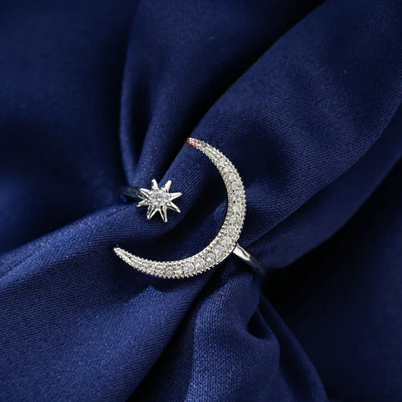 Регулируемый с украшением в виде кристаллов Свадебные Кольца для женщин из