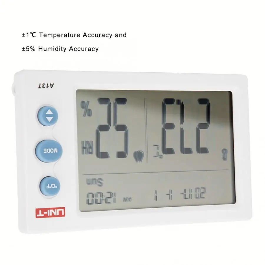 

UNI-T A12T A13T Temperature Humidity Meter; Indoor Temperature and Humidity Table, Time/Date/Week/Temperature Humidity Display.