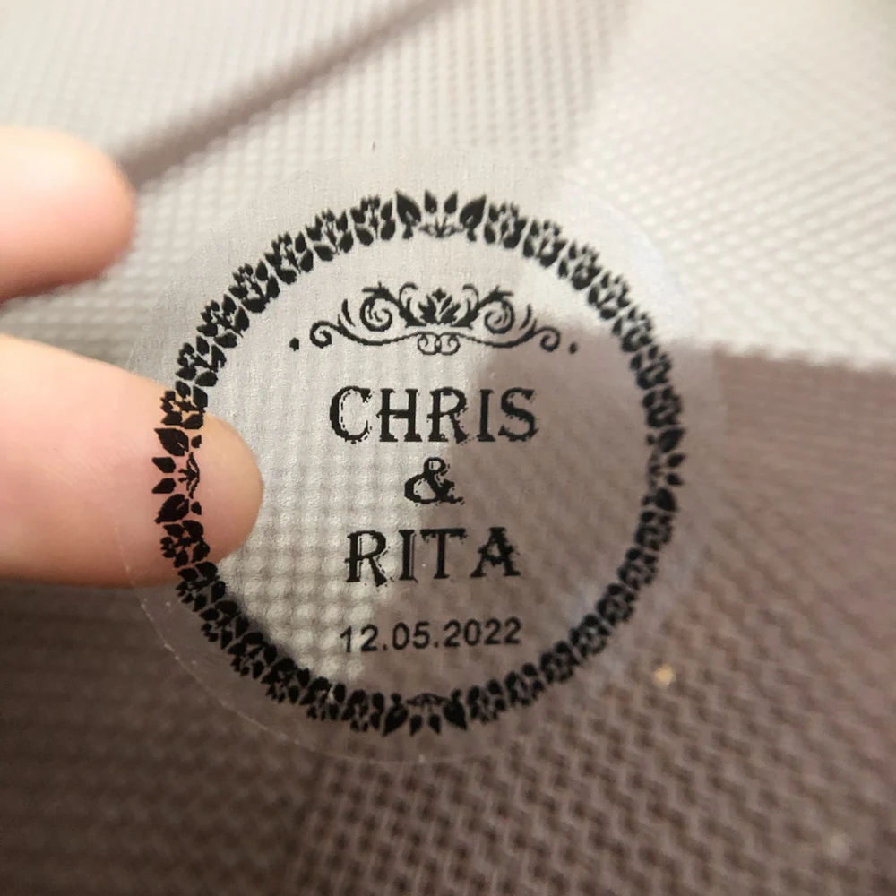 100 шт./компл. пользовательские прозрачные этикетки вечерние йки для гостей на