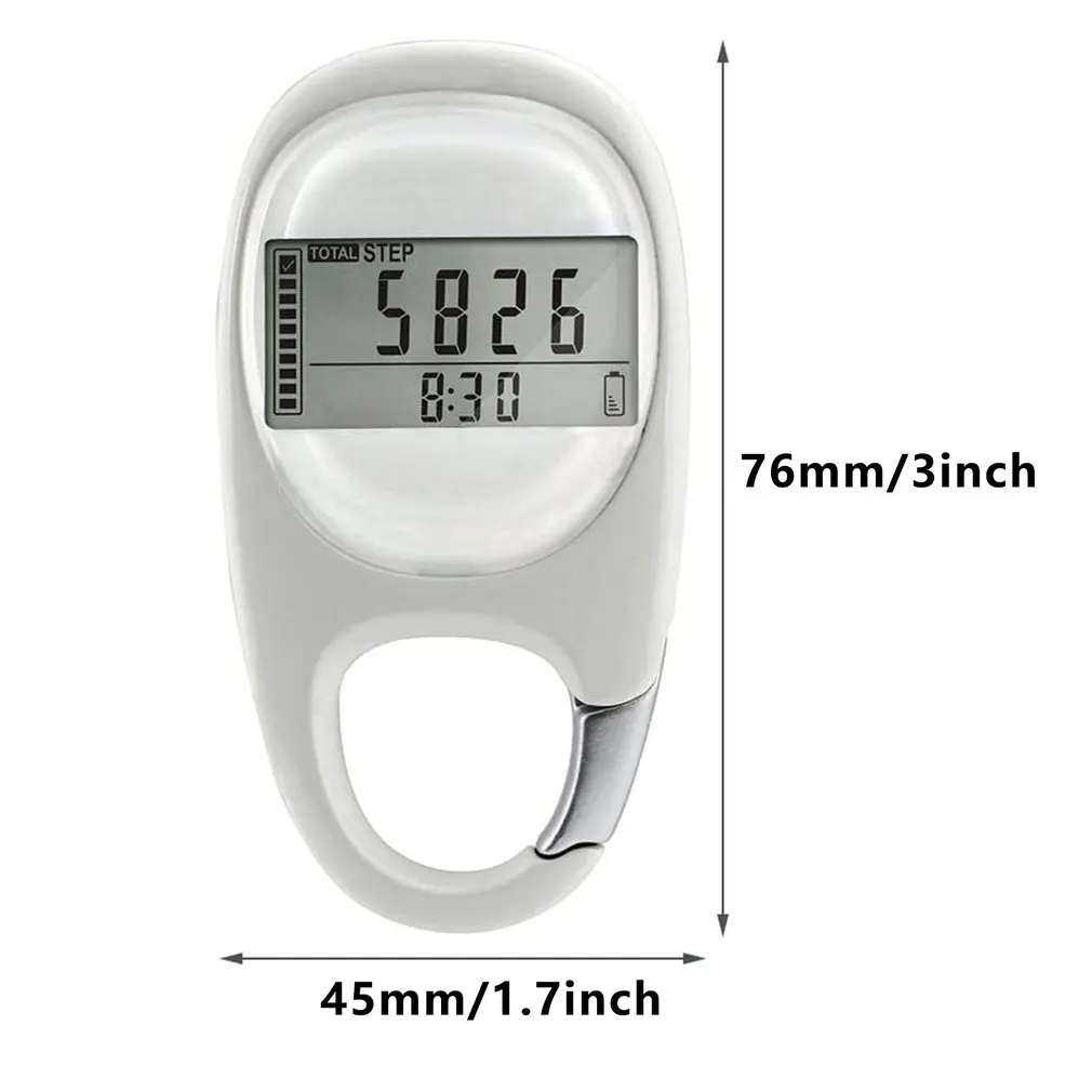 

3D Induction Pedometer Portable Step Counting Accurate Multi-function Fitness Walking Distance Exercise Digital Camping Hiking