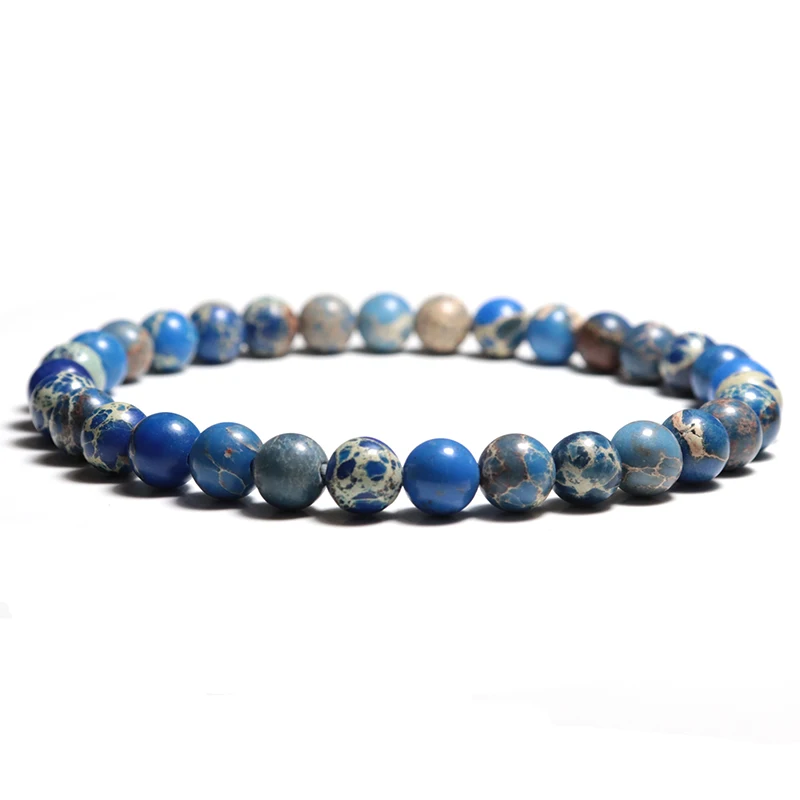 Браслет из натурального камня 6 мм для мужчин и женщин лазурит обсидиан лава тигр