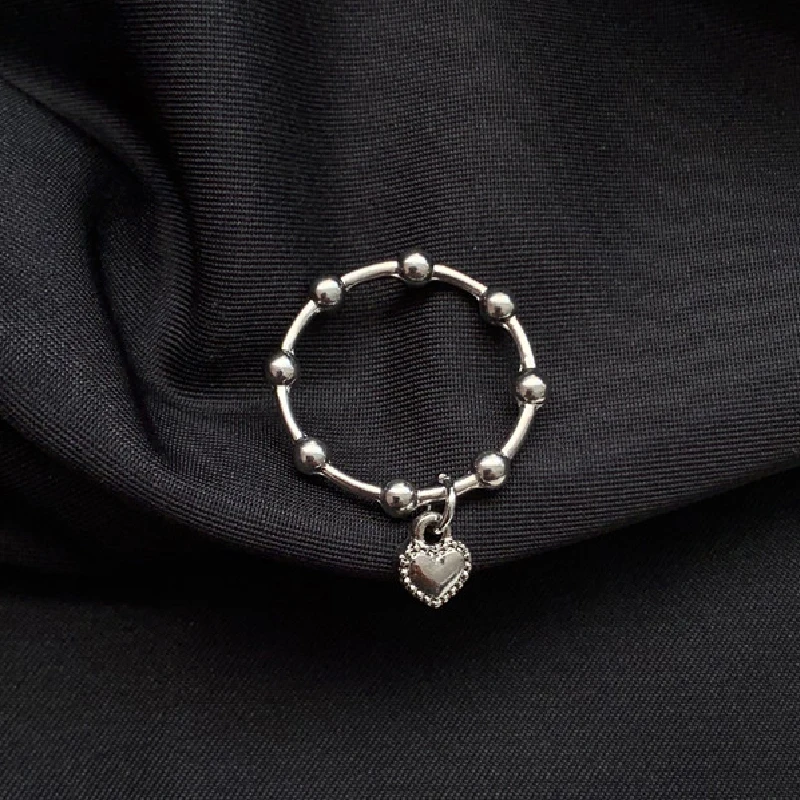 Ins Charm готическое красивое свадебное кольцо кулон в виде сердца Женское украшение