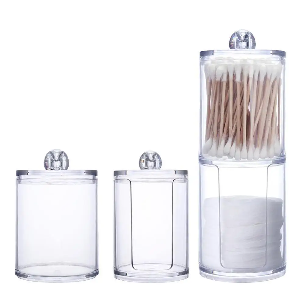 Acrylic Cotton Swab Makeup Organizer Storage Box Portable Container Make Up Jewelry Case Cosmetics | Дом и сад
