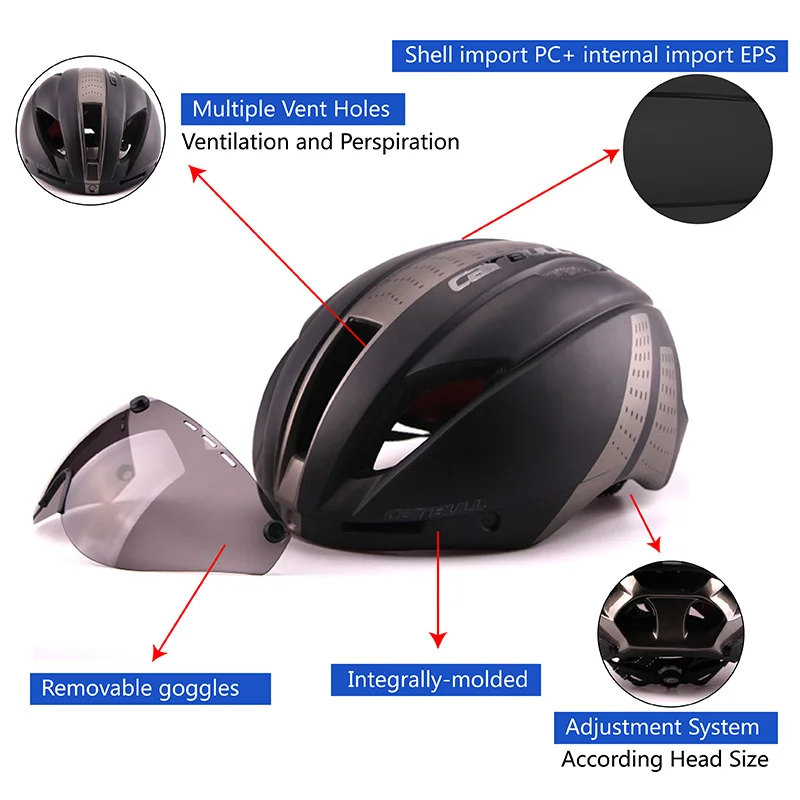 CAIRBULL 280g Сверхлегкий велосипедный шлем EPS Aero Road MTB в литой форме Casco Ciclismo с