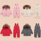Одежда для новорожденных мальчиков и девочек, зимние теплые пуховые куртки с капюшоном, верхняя одежда, однотонный комбинезон для детей 1, 2, 3 лет, ropa para bebe