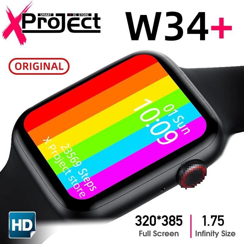 Смарт-часы W34 + pro с Bluetooth пульсометром ЭКГ pk IWO 8 12 13 haylou amazfit gts neo W26 W46 ls02 |