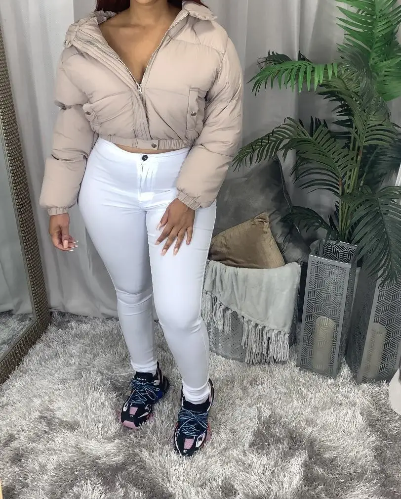  S-2XL Cropped Puffer Jacket Women Warm Hooded Parka Bubble Coat Winter New Clothing Streetwear Fashion Outwear