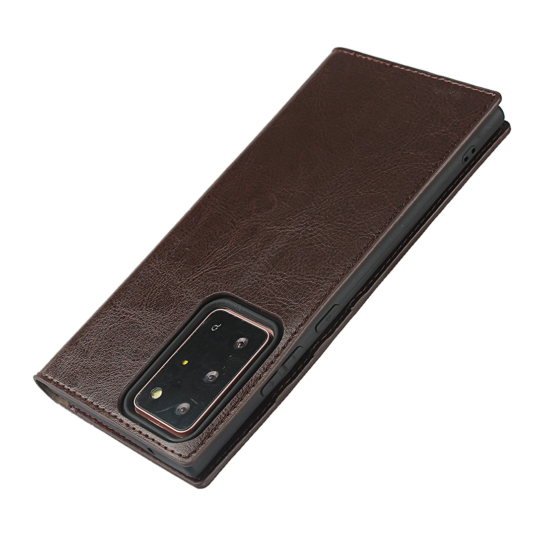 

Uftemr Genuine Leather Case for Samsung Galaxy Note 20 Ultra Case Crazy Horse Pattern Wallet Flip Book Cover for Samsung Note 20