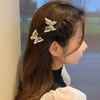 korean fashion water drop pearl butterfly hairpin sweet girl bangs hair grip clip wear hair accessories catch clip women jewelry