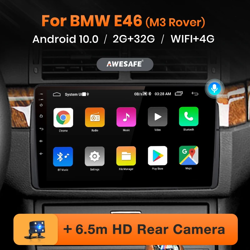 Автомагнитола AWESAFE PX9 для BMW мультимедийный видеоплеер на Android 10 2 Гб ОЗУ 32 ПЗУ с GPS M3