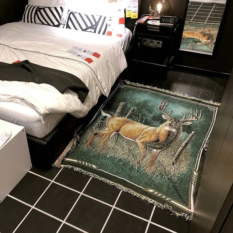 Лидер продаж 2020 одеяло для кровати с лесным оленем жаккардовое не скатывается