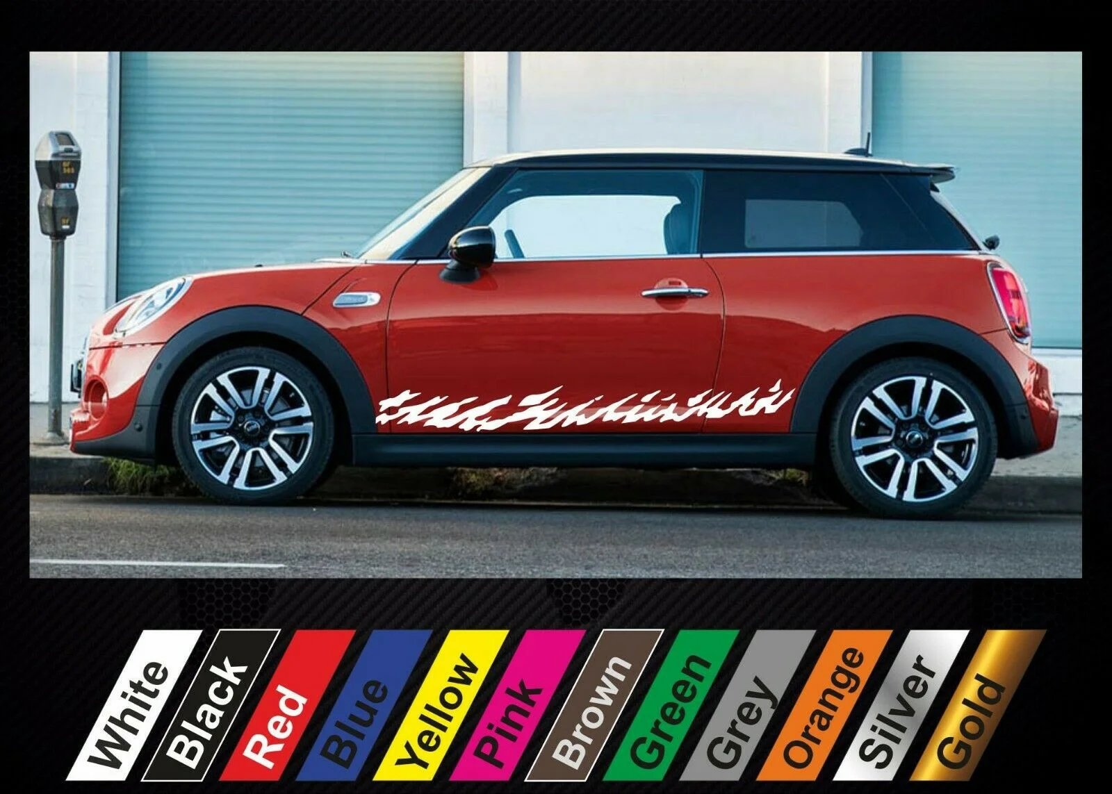 

For x2 stickers Mini Cooper graphics side stripe decal sticker #27