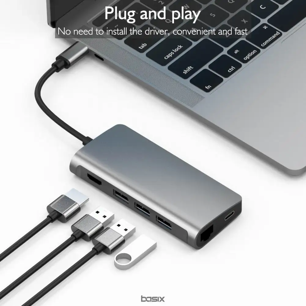 

Концентратор USB 3,0 USB C для MacBook Pro HDML внешний концентратор RJ45 Type-C питания 3,0 SD TF адаптер для компьютера USB сплиттер