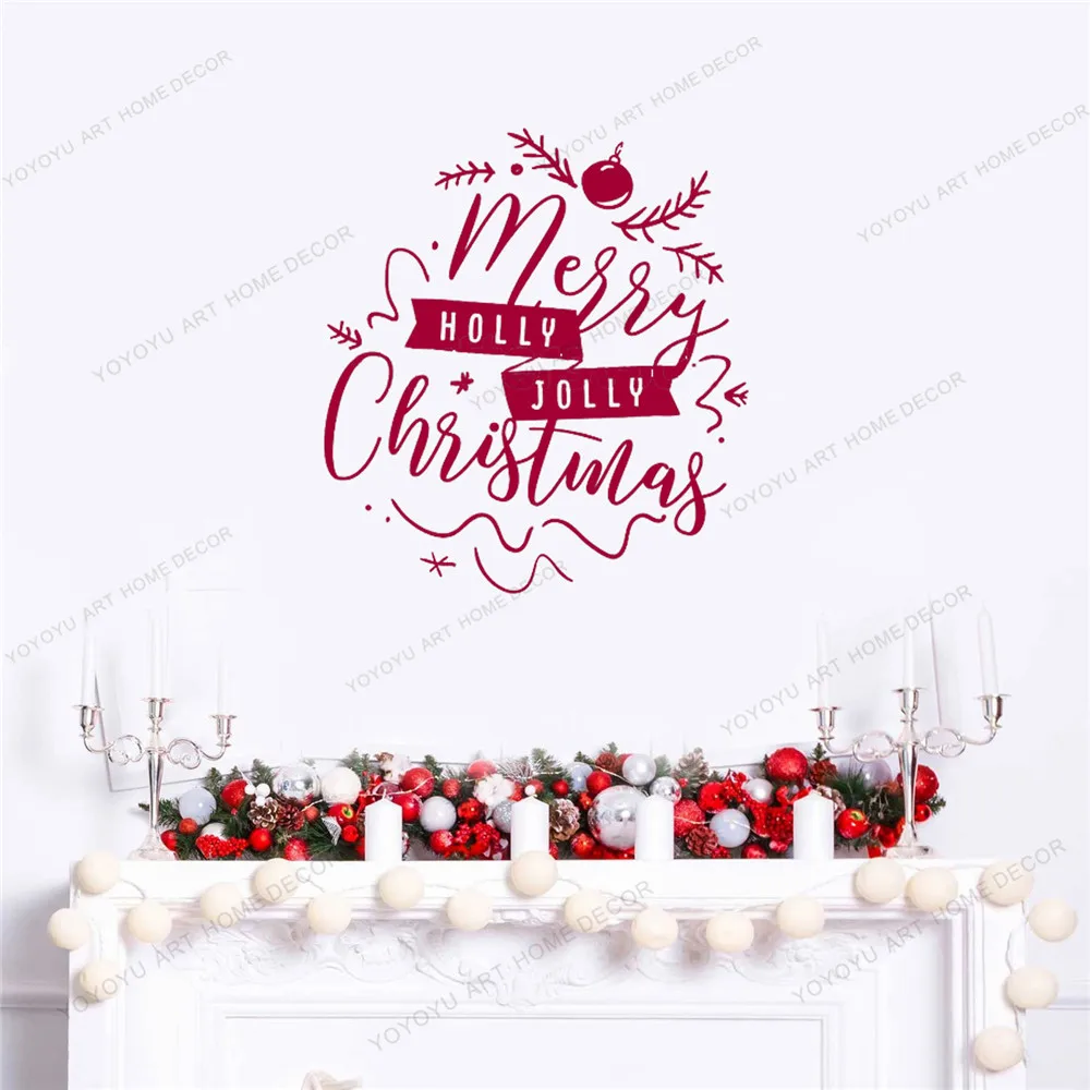

2021 Festival Home Decorations Merry Christmas Vinyl Wall Stickers Tree Window Wall Decor Room Decoration CX706