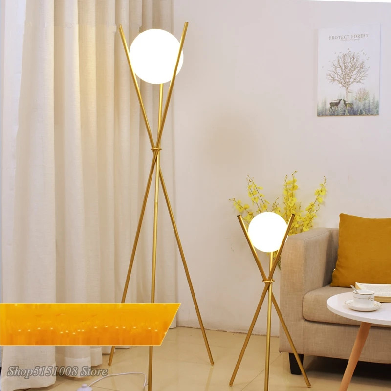 Современный Стекло шар золотой торшер домашний декор штатив торшеры